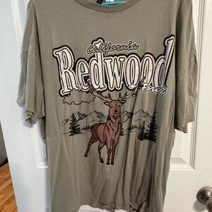 California Redwood Forest Graphic T-Shirt - Olive